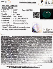 3.17/CT Natural Panna Stone with Govt. Lab Certified-3441